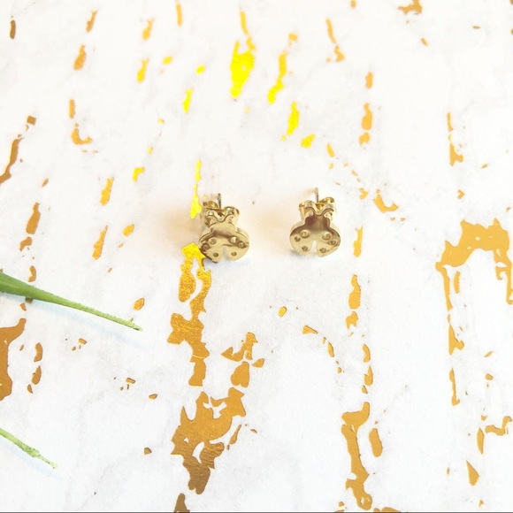 Minimalist Stainless Steel Cute Gold Studs Earrings Natural Ladybug Earrings - Picture 5 of 5